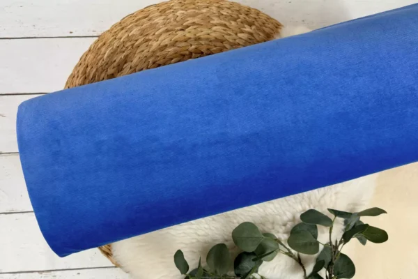 Feincord Stoff aus Baumwolle in blau