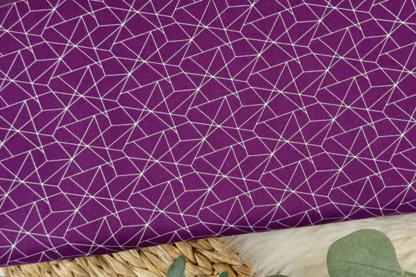 Baumwollstoff mit geometrischem Muster in violett